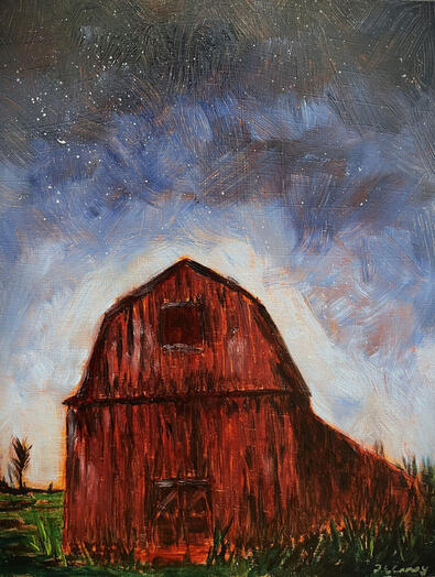 Old Barn Night Sky